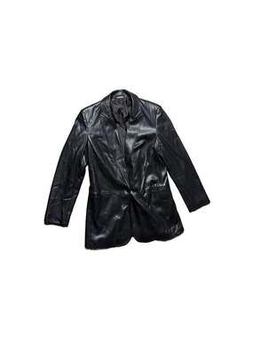 Express Black Faux Leather Single Button Blazer Size S